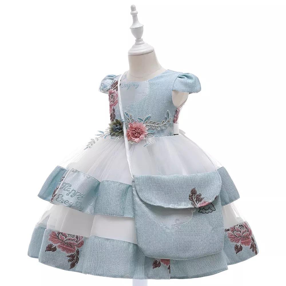Fancy Embroidered Flower wedding birthday dress - Picture 2 of 7